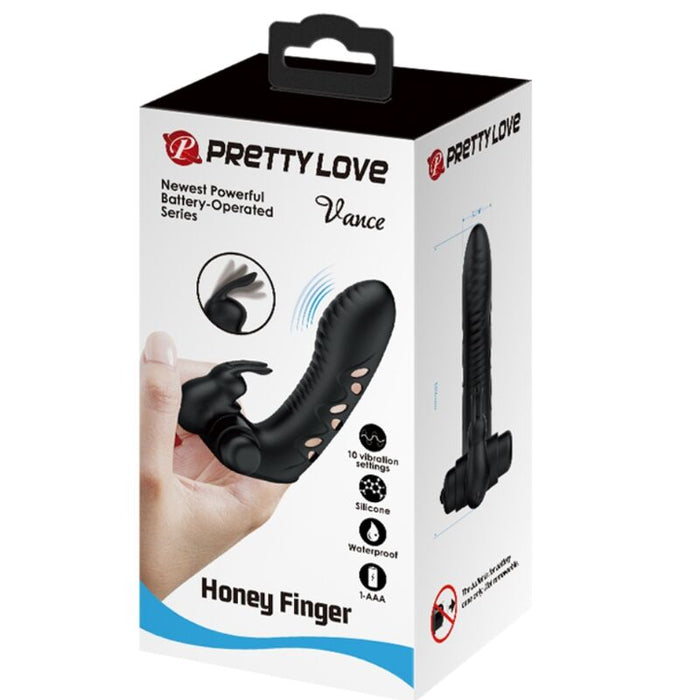 Pretty Love - Vance Funda Dedo Vibrador Conejo Negro