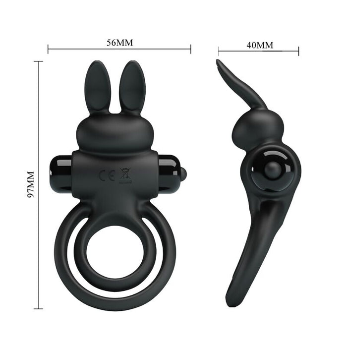Pretty Love - Anillo Vibrador Iii Conejo Para Pene Negro