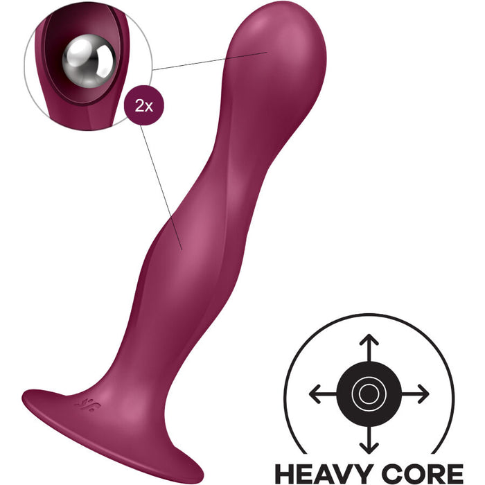 Satisfyer - Double Ball-R Dildo Silicona Granate