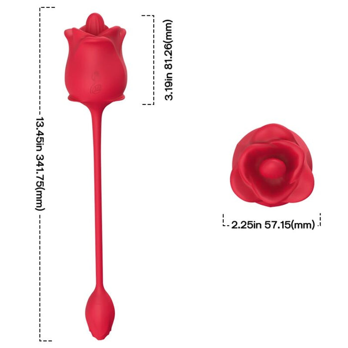 Armony - Rosa 2 En 1 Estimulador Succión & Vibrador 10 Modos Con Cola Rojo