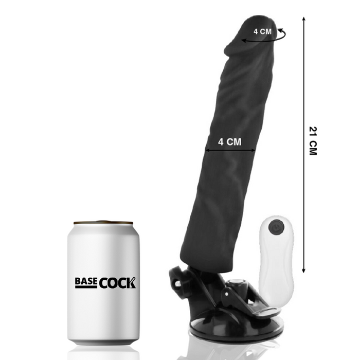 Basecock - Vibrador Realistico Control Remoto Negro 21 Cm -O- 4 Cm