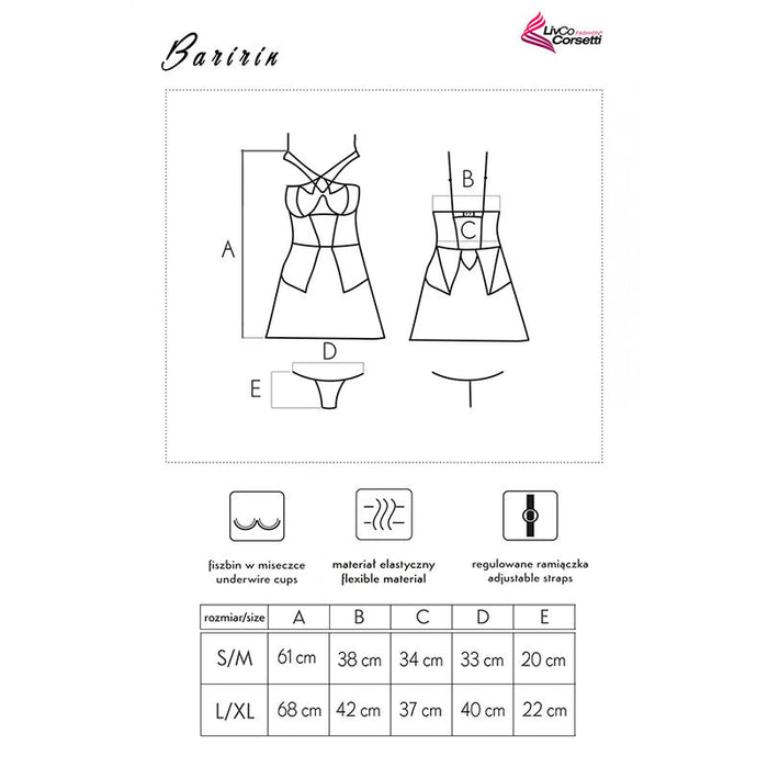 Livco Corsetti Fashion - Baririn Lc 90633 Falda + Panty Negro S/M