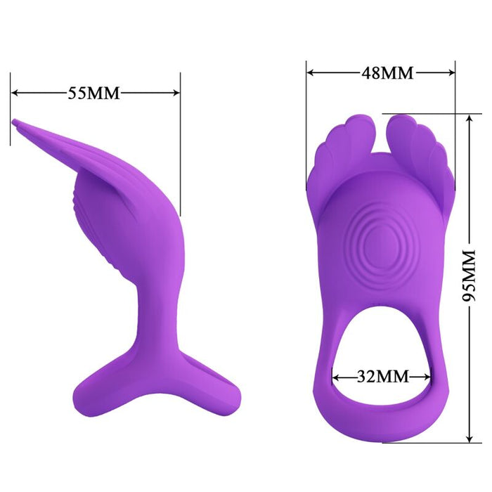 Pretty Love - Silas Anillo Vibrador 7 Vibraciones Silicona Lila