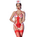 Chilirose - Cr 4631 Body Enfermera Crotchless Rojo S/m