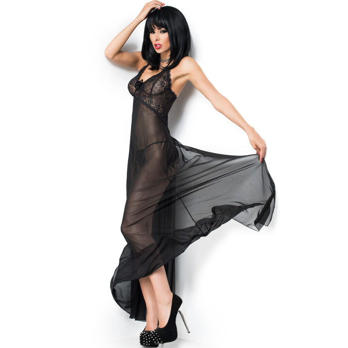 Chilirose - Cr 3883 Babydoll Largo Negro S/m