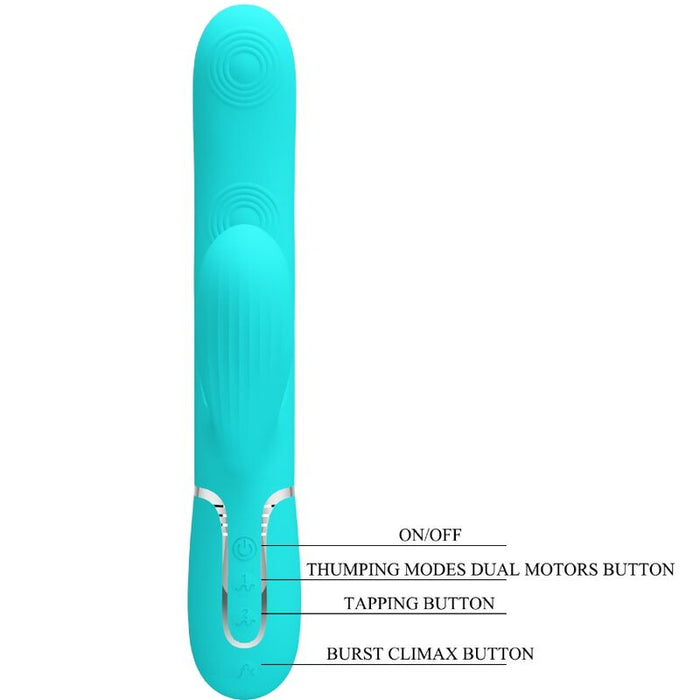 Pretty Love - Perlita Vibrador Punto G 3 En 1 Multifunción Verde Agua