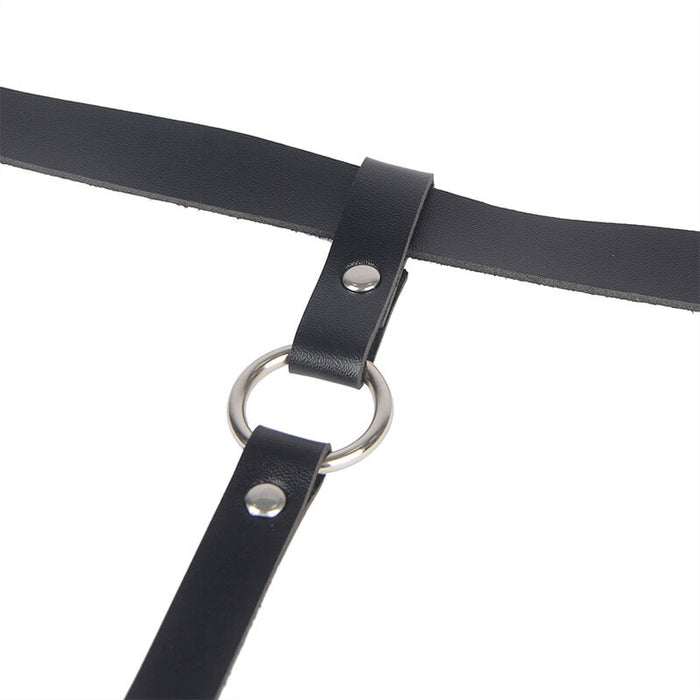 Subblime - Arnés De Pierna Cadena Cuero Negro Talla Única