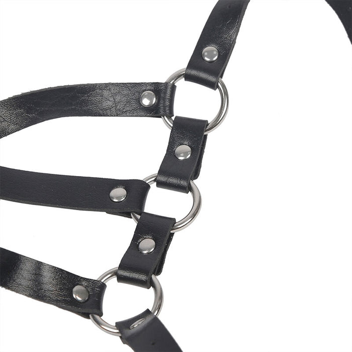 Subblime - Arnés De Cuerpo Correas Ajustable Cuero Negro Talla Única