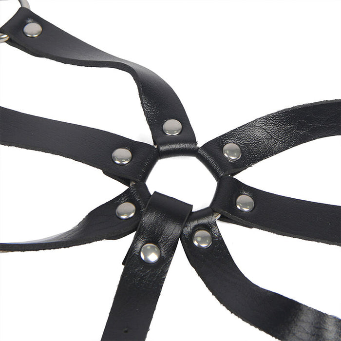 Subblime - Arnés De Cuerpo Correas Ajustable Cuero Negro Talla Única