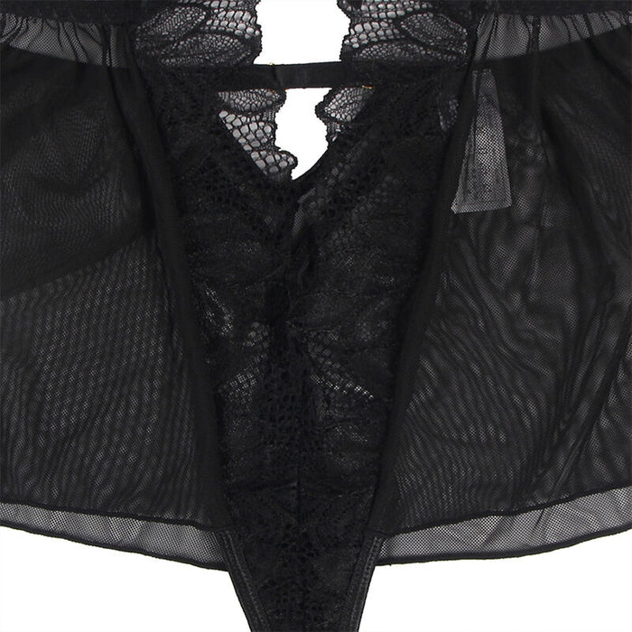 Subblime - Teddy Cuello Halter Espalda Descubierta Encaje Negro L/Xl