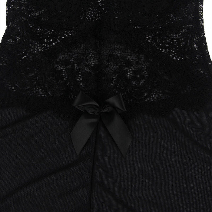 Subblime - Babydoll Tela De Tul Detalle Encaje Y Flor Negro L/Xl