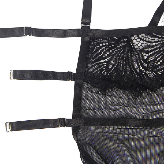 Subblime - Babydoll Con Tirantes Ajustables De Encaje Negro S/M