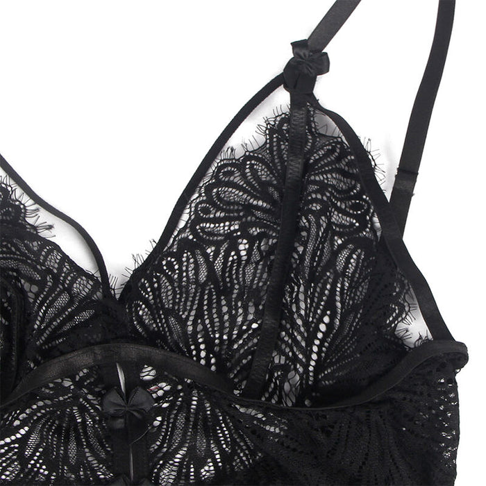 Subblime - Babydoll Con Tirantes Ajustables De Encaje Negro L/Xl