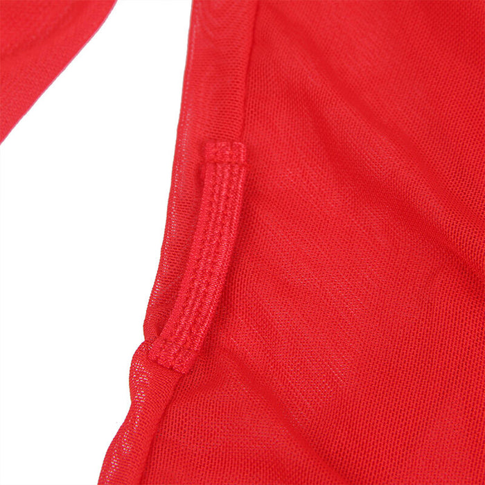 Subblime - Bata Tela Transparente Detalle Encaje Rojo L/Xl