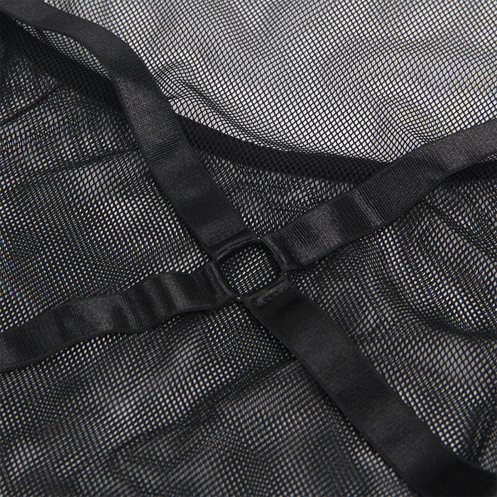 Subblime - Vestido Transparente Cuello Halter Negro L/xl