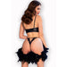 Chilirose - Cr 4687 Set Dos Piezas Crotchless Negro M