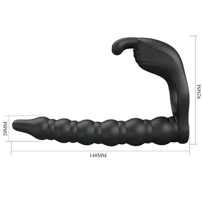 Pretty Love - Blackney Anillo Pene Con Plug Vibrador Negro