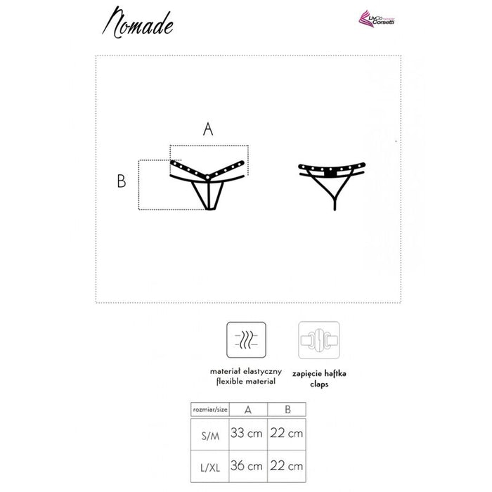 Livco Corsetti Fashion - Nomade Tanga Crotchless Negro L/Xl
