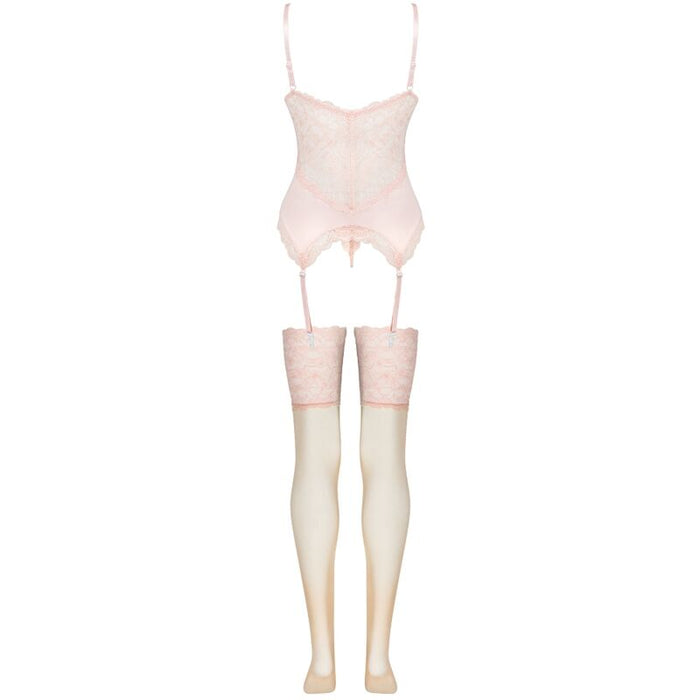 Livco Corsetti Fashion - Persinne Peach Set Corset + Panty + Medias L/Xl