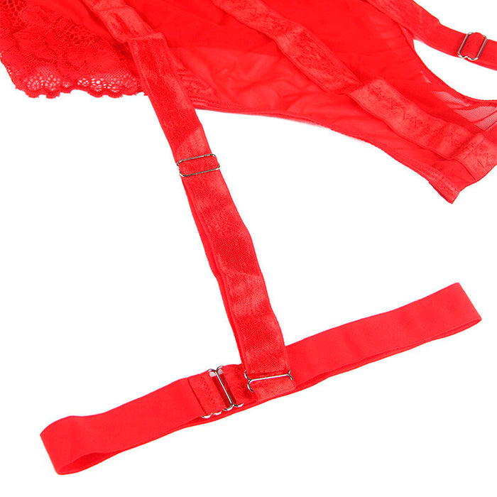 Subblime - Teddy Con Liguero Detalle Tiras Pecho Rojo S/m