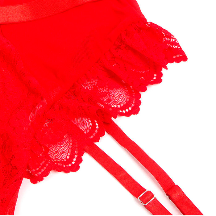 Subblime - Teddy Con Liga Detalle Encaje Y Tiras Rojo S/M