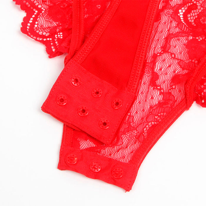 Subblime - Teddy Con Liga Detalle Encaje Y Tiras Rojo S/M