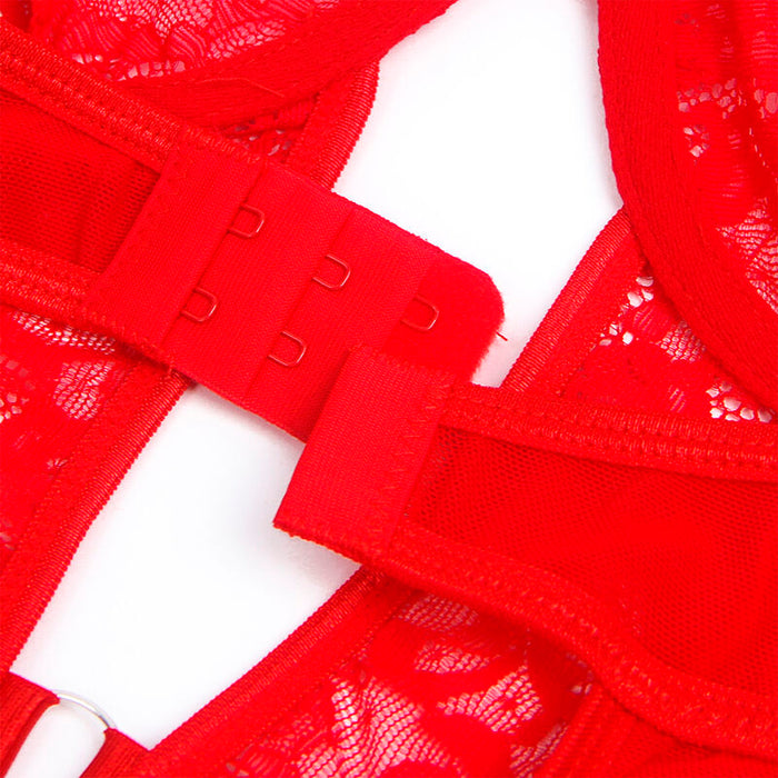 Subblime - Teddy Con Liga Detalle Encaje Y Tiras Rojo S/M