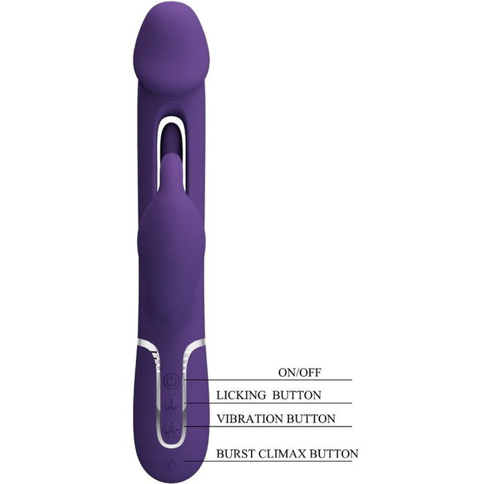 Pretty Love - Kampas Vibrador Rabbit 3 En 1 Multifunción Con Lengua Violeta