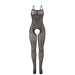 Subblime - 951726 Bodystocking Crotchless De Rejilla Elástico Negro Talla Única