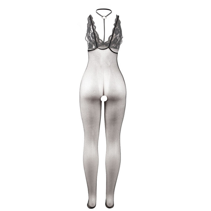 Subblime - 951993 Bodystocking Crotchless De Rejilla Transparente Negro Talla Única