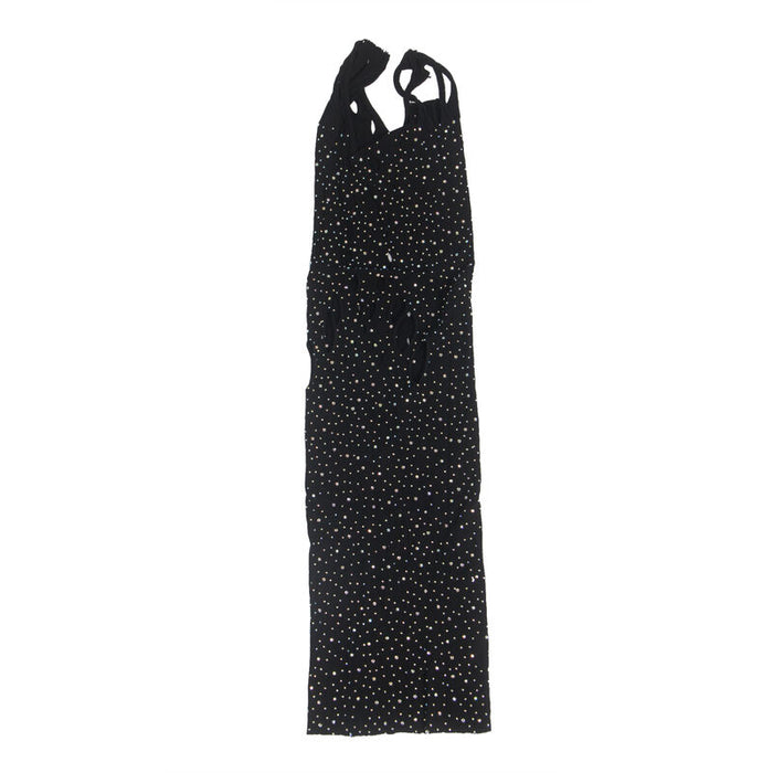 Subblime - 952198 Bodystocking De Rejilla Con Diamantes Brillantes Negro Talla Única