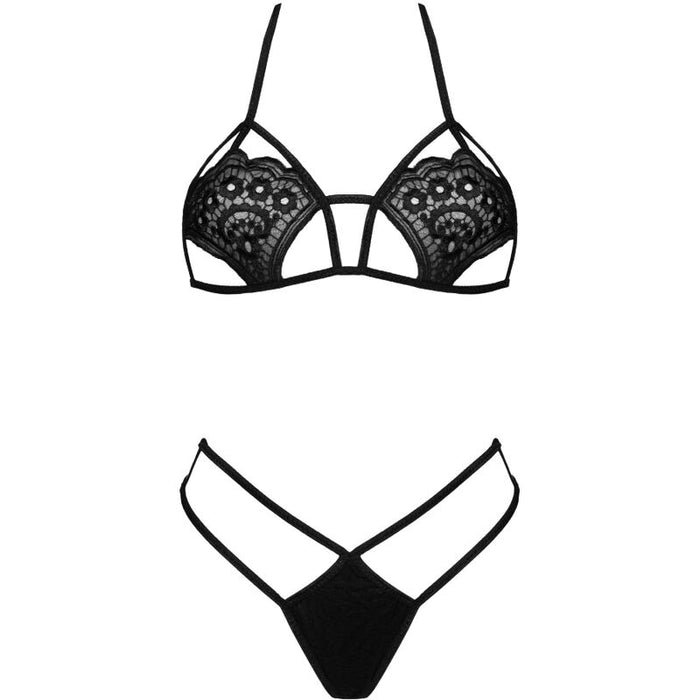 Livco Corsetti Fashion - Jimena Lc 20216 Sujetador + Tanga Negro Talla Única