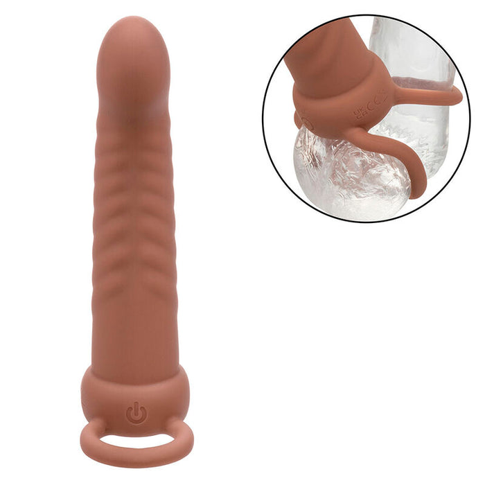 Calexotics - Maxx Doble Penetrador Acanalado 10 Vibraciones Mulato