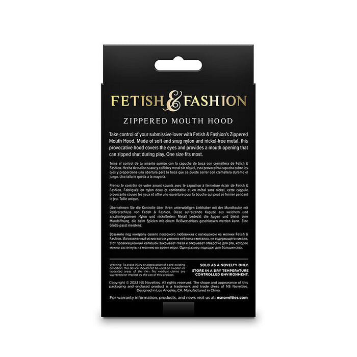 Ns Novelties - Fetish & Fashion Pasamontañas Completo Con Cremallera Nylon Negro