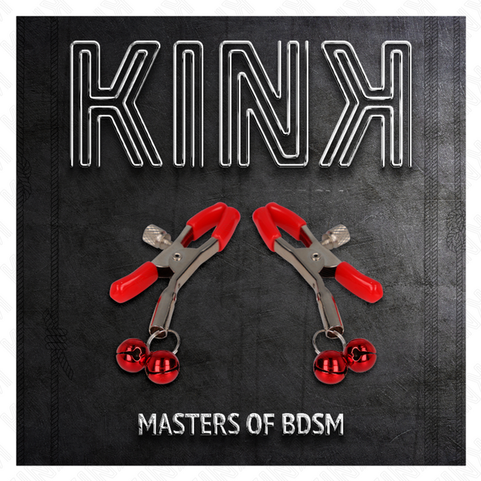 Kink - Pinzas Para Pezones Rojas Con Doble Campanilla Rojo 6 Cm