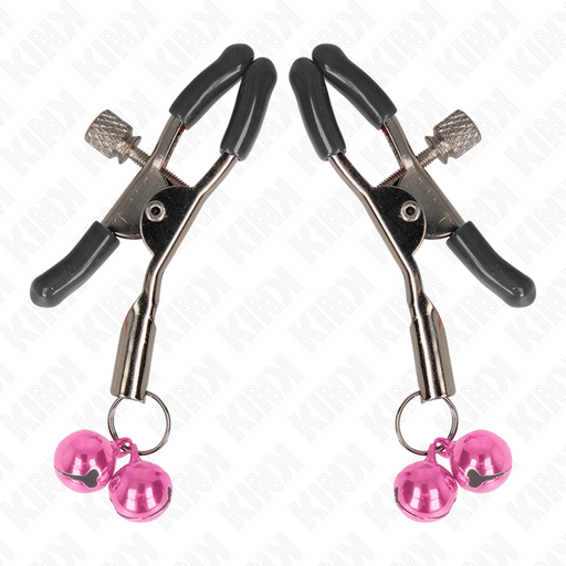 Kink - Pinzas Para Pezones Con Doble Campanilla Rosa 6 Cm
