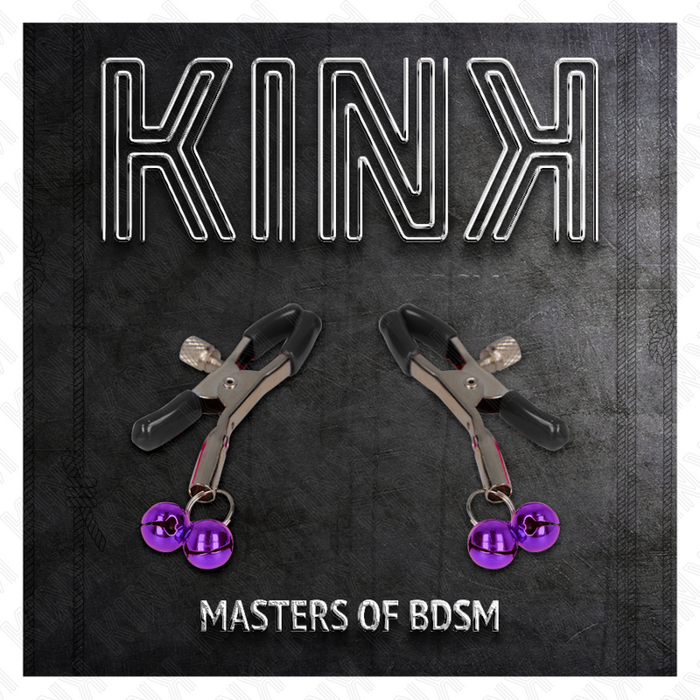 Kink - Pinzas Para Pezones Con Doble Campanilla Violeta 6 Cm