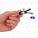 Kink - Pinzas Para Pezones Con Doble Campanilla Violeta 6 Cm