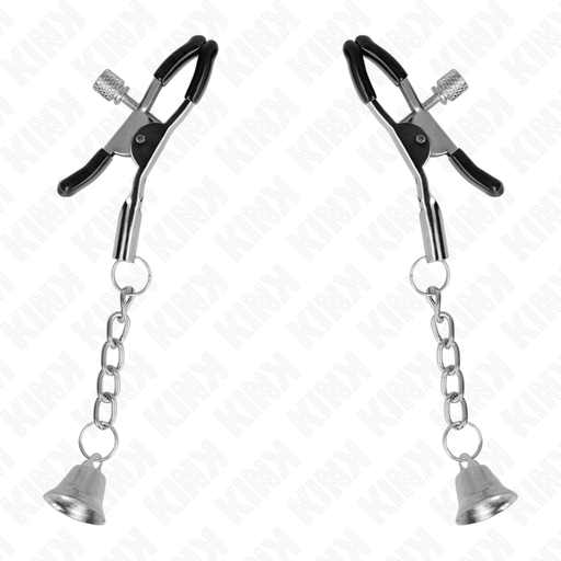 Kink - Pinzas Para Pezones Con Colgante De Campana Plateado 6 Cm