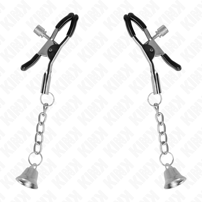Kink - Pinzas Para Pezones Con Colgante De Campana Plateado 6 Cm