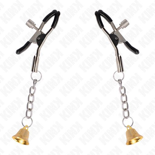Kink - Pinzas Para Pezones Con Colgante De Campana Dorado 6 Cm