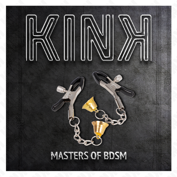 Kink - Pinzas Para Pezones Con Colgante De Campana Dorado 6 Cm