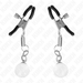 Kink - Pinzas Para Pezones Plateadas Con Colgante De Vidrio 6 Cm