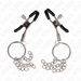 Kink - Pinzas Para Pezones Con Aro Y Pequeñas Cadenas Plateado 6 Cm