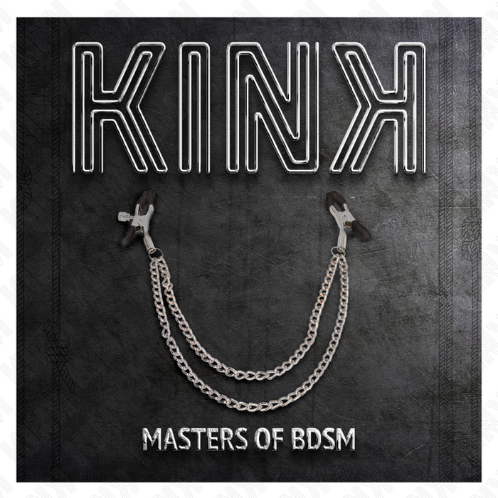 Kink - Pinzas Para Pezones Con Doble Cadena Gruesa Plateado 20/23 Cm