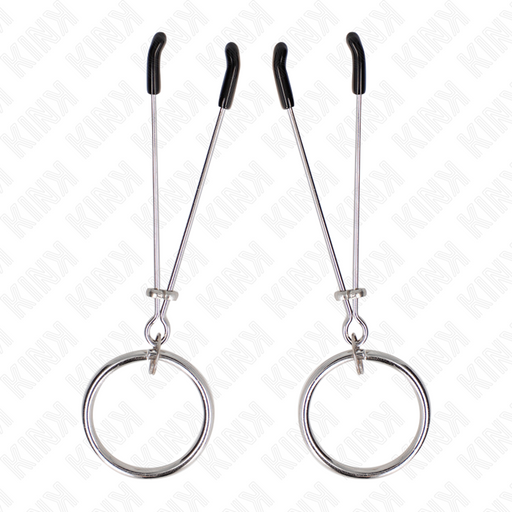 Kink - Pinzas Para Pezones Fina Con Aro Plateado 7 Cm