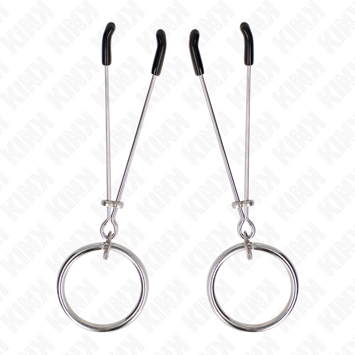 Kink - Pinzas Para Pezones Fina Con Aro Plateado 7 Cm