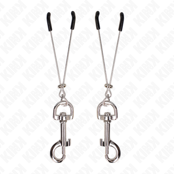 Kink - Pinzas Para Pezones Fina Con Gancho Plateado 7 Cm