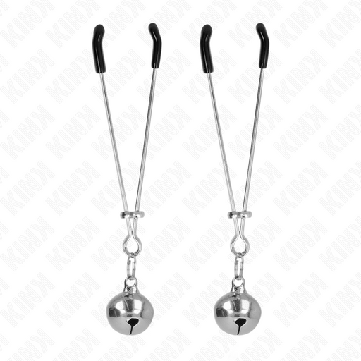 Kink - Pinzas Para Pezones Fina Con Cascabel Plateado 7 Cm