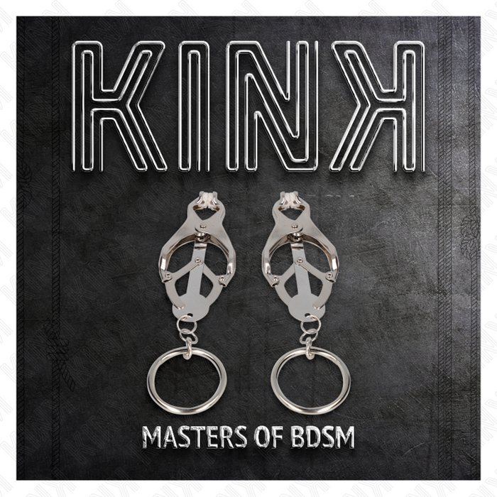 Kink - Pinzas Para Pezones Estilo Japonés Con Aros Plateado